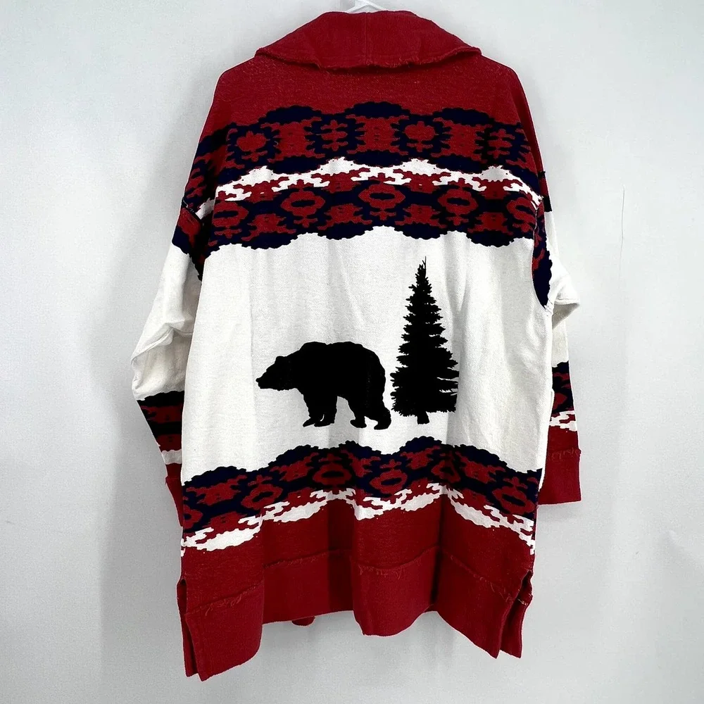 FREE PEOPLE MOVEMENT Size XS Southwestern Bear Print Novelty Towel Robe - Picture 4 of 5